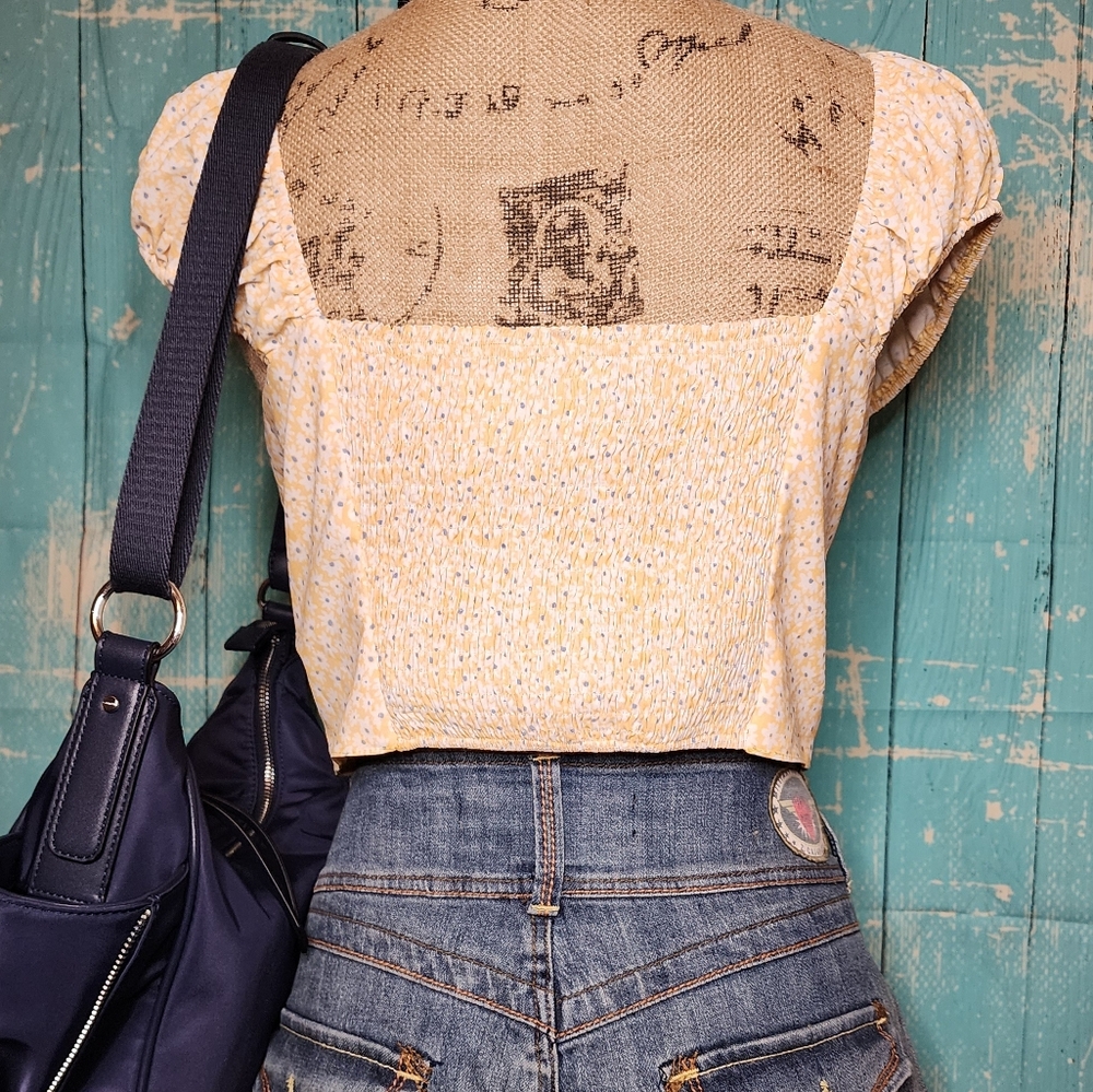 Cottagecore "Shein" Crop Top with smocked back. - Picture 3 of 8